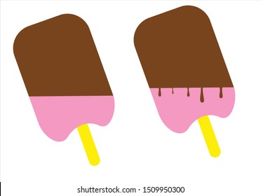 Ice Cream with Chocolate, some kind of Ice Cream, simply Vector Illustration