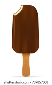 ice cream in chocolate stock vector illustration isolated on white background