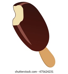 Ice Cream Chocolate Vanilla Vector Illustration Icon