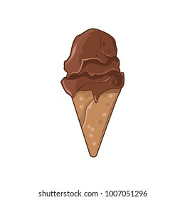 Ice Cream Chocolate Vector Isolated