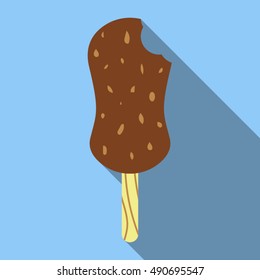 ice cream chocolate,bite,icon vector