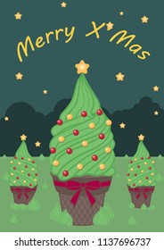 Ice cream christmas tree Vector