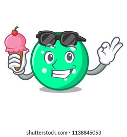 With ice cream circle character cartoon style