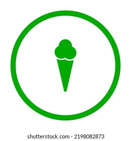 Ice cream and circle on white
