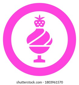 ice cream, circle trendy icon on a white background