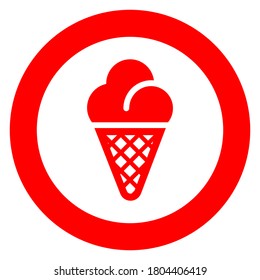 ice cream, circle trendy icon on a white background