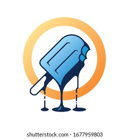 Crema de hielo en la ilustración del vector circular
