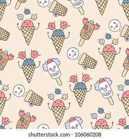 ice cream circus seamless background
