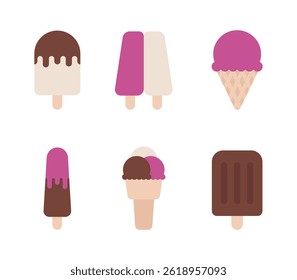 Ice cream clip art set isolated on white
