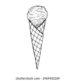Ice cream clip art, vector illustration, hand drawn sketch