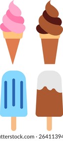 Ice cream clipart icon vector design