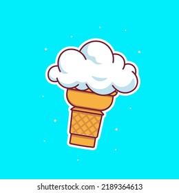 Ice cream cloud cartoon concept vector icon isolated object