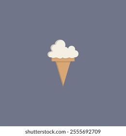 Ice Cream Cloud Minimalist Logo Vector