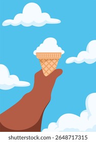 Ice cream cloud vector illustration