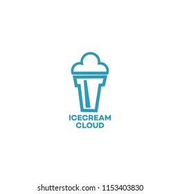 ice cream cloud vector logo