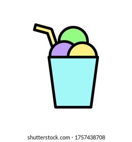 Ice cream, cocktail icon. Simple color with outline vector elements of freeze sweet icons for ui and ux, website or mobile application