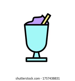 Ice cream, cocktail icon. Simple color with outline vector elements of freeze sweet icons for ui and ux, website or mobile application
