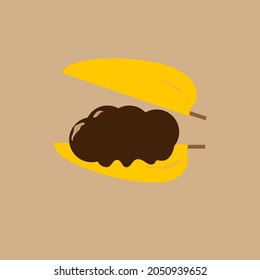 vector de ilustración dulce del vaso de coco helado