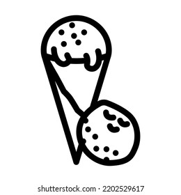 ice cream coconut tropical line icon vector. ice cream coconut tropical sign. isolated contour symbol black illustration