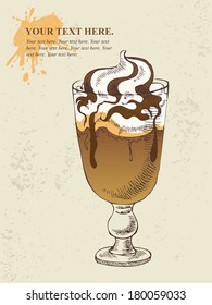 Ice cream with coffee cocktail in glass