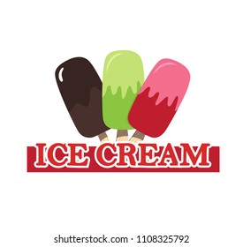 Ice cream collection. Beautiful colorful set. Vector illustration for web design or print.