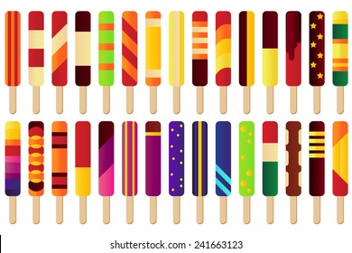 ice cream collection colorful set vector