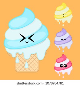 icecream and partly cloudy emoji