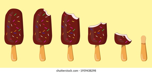 Ice cream collection. Flat style vector illustration design