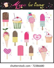 Ice cream collection. Magic ICE CREAM.