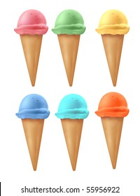 Ice cream collection. Photo-realistic vector illustration.