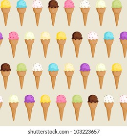 Ice cream collection seamless pattern