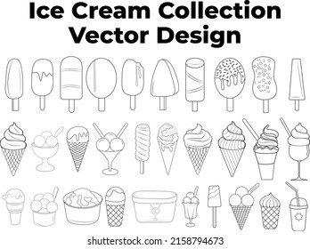 Ice Cream Collection Vector Design