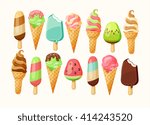 Ice cream collection, vector illustration.