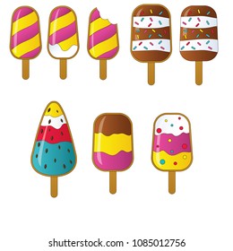 Ice cream collection, vector illustration.