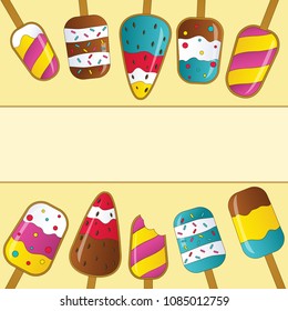 Ice cream collection, vector illustration.