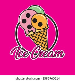 Ice cream collection, vector illustration. 