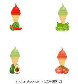 Ice cream collection, vector illustration.