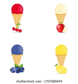 Colección de helados, ilustración vectorial.
