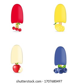 Ice cream collection, vector illustration.