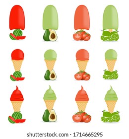 Ice cream collection, vector illustration.