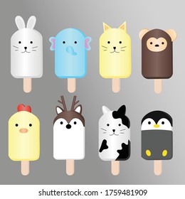 Ice cream collection, vector illustration.
