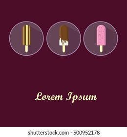 Ice cream collection, vector illustration.