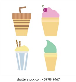 Ice cream collection, vector illustration