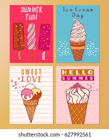 Ice cream collection, vector illustration.