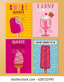 Ice cream collection, vector illustration.