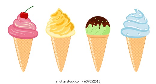 Ice cream collection, vector illustration.