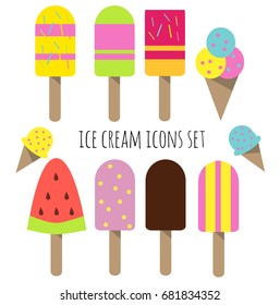 Ice cream collection, vector illustration.