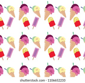 Ice cream collection,cone background.
Baby,kids wallpaper and textiles.
Vector illustration.Summer design.