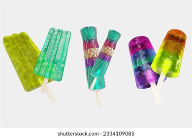 ice cream color 3d render vector sweet realistic