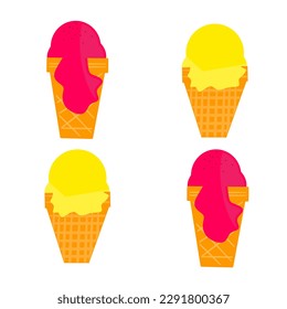 ice cream with a color background